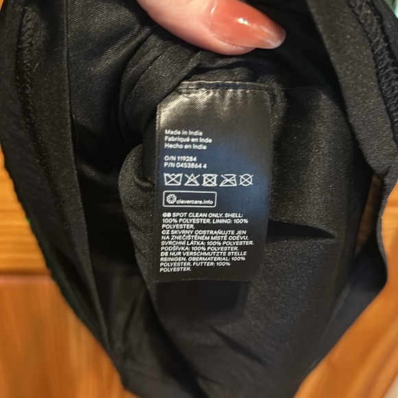 Green and Black sequin moire long sleeve dress - Picture 4 of 4